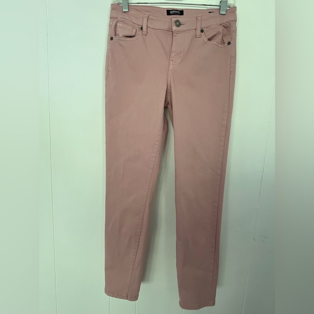 Buffalo David Britton Aubrey Midrise Stretch Super Soft Ankle Grazer Pink Jeans